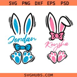 Bunny ears monogram SVG, Bunny svg, Easter svg, Bunny Name svg, Bunny Ears svg