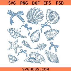 Coquette Seashell SVG, summer coquette SVG, Coastal SVG