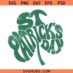 St Patrick's Day Shamrock groovy svg, Clover Wavy Text SVG, St Patrick’s Day SVG, Irish SVG, Shamrock svg, St Patty Day SVG